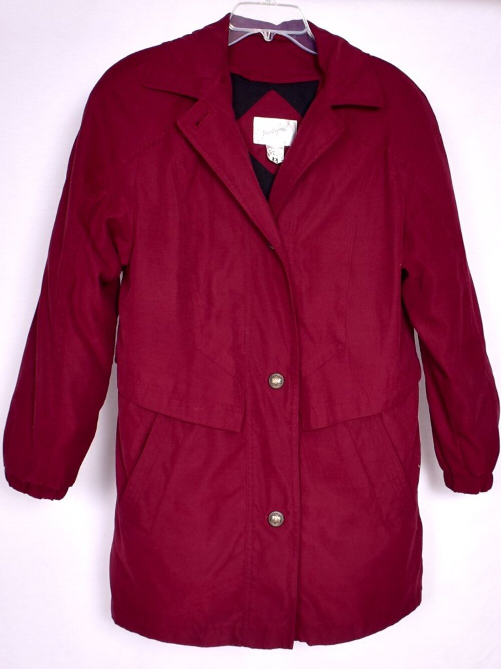 Jacqueline Ferrar Women's Red Trench Coat Size Small